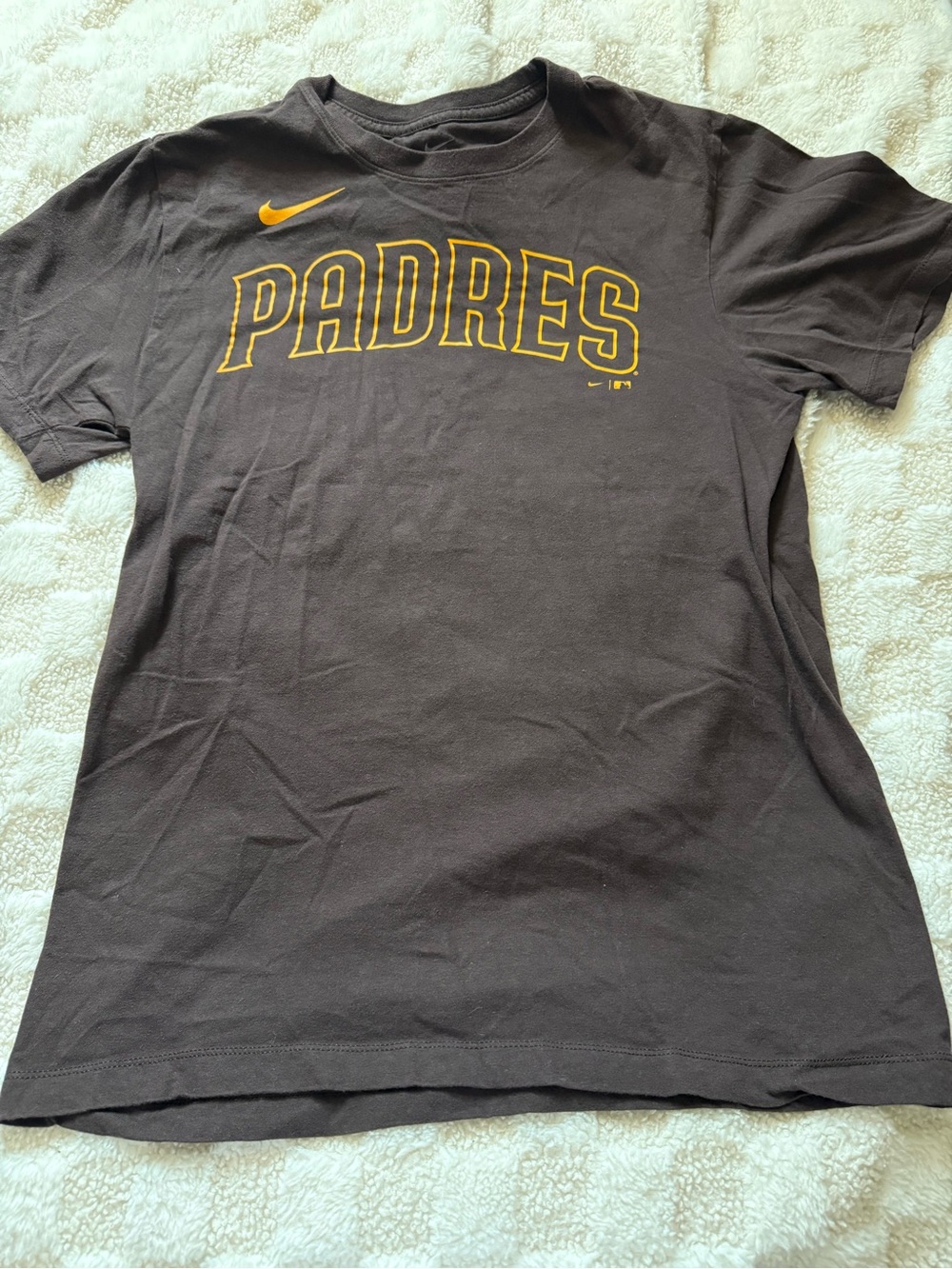 Nike Kids Padres Short Sleeve Tee in Brown and Gold Accent